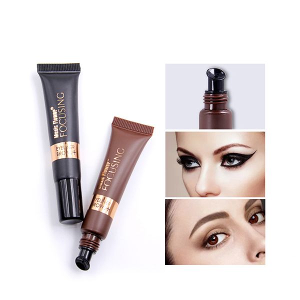 

new arrival 2pcs/set waterproof eyeliner gel eye makeup cream cosmetics portable eye liner eyebrown cream brush kit