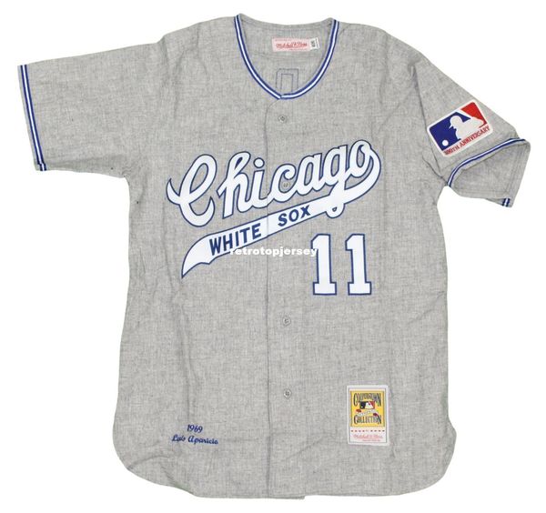 

luis aparicio chicago #11 mitchell & ness retro 1969 jersey, Black;blue