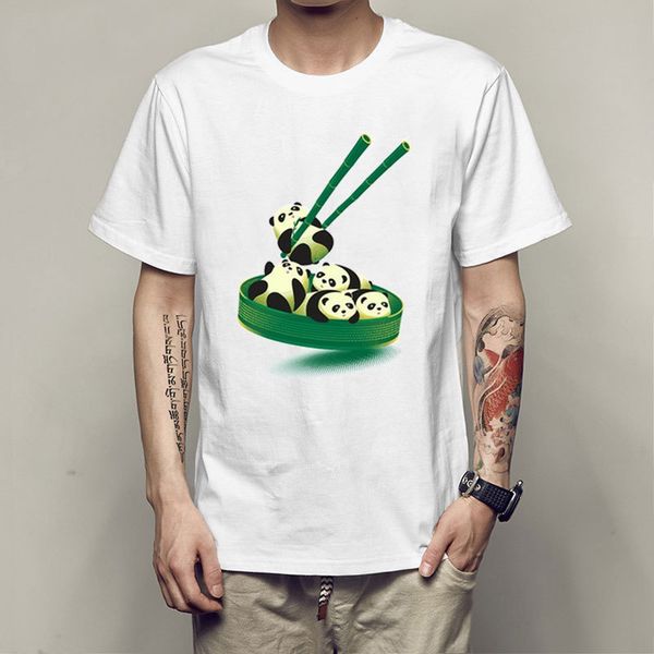 

оригинальность смешные панда пельмени человек футболка с коротким рукавом мужчины и женщины фонд футболка, White;black