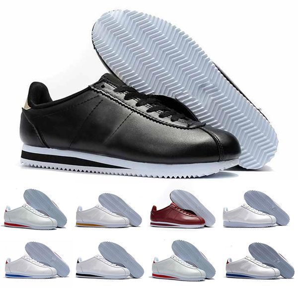 

Classic Cortez Running Shoes Mens Women Casual Black White Red Athletic Shoes Designer Trainers Leather Outdoor Walking Sneakers Size 36-45
