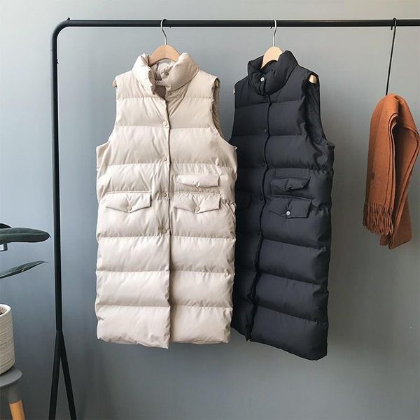 

осень зима vest твердой толстой теплых рукава ветровки casual zipper корейской мода жилеты, Black;white