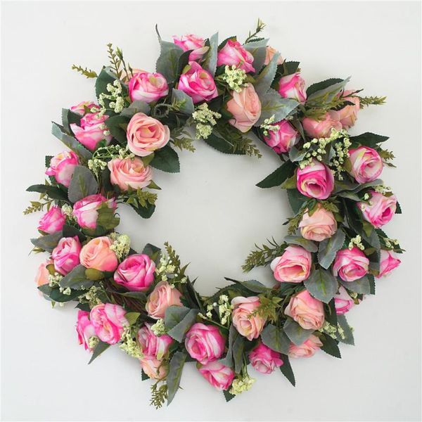 

wedding rose artificial flower garland wreath door hanging wall window decoration wreath home holiday festival wedding decor