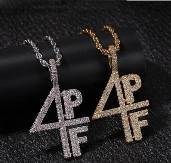4PF кулон ожерелье замороженные лабораторные алмазные буква номер DJ рэпер ювелирные изделия уличные стиль цепь GD7