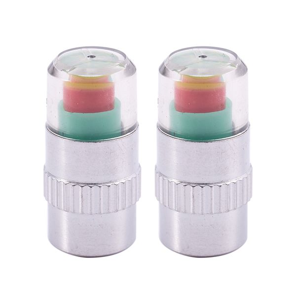 

2 pcs motorcycle car air tyre tire valve pressure warning caps 2.4 bar new