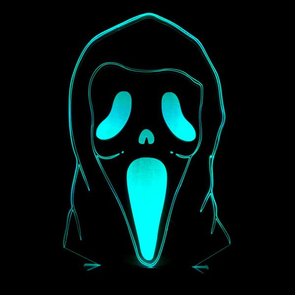 

halloween grimace funny mask 3d small night-light colorful touch remote control led 3d vision second gram force desk lamp