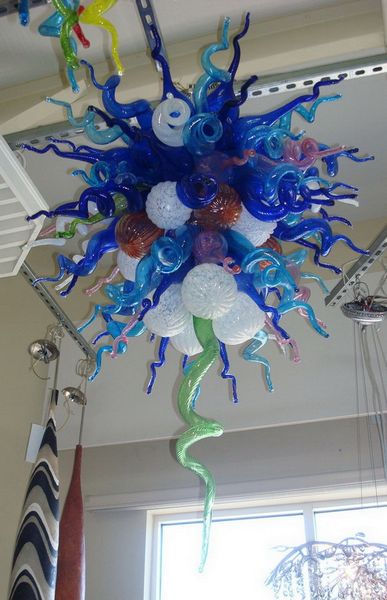 

home decoration modern hand blown glass led chain chandelier american murano glass pendant lamps