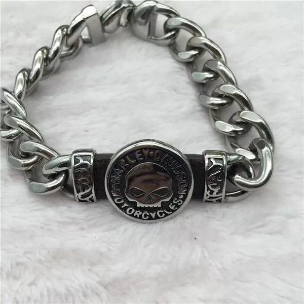 

motorcyle harley stainless steel bracelet hip hop jewelry, Golden;silver