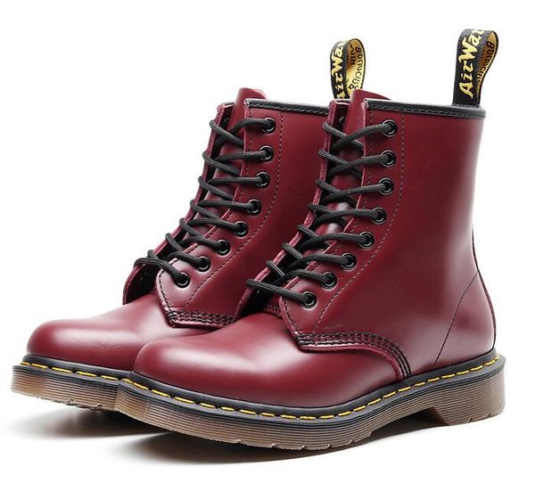 

Genuine leather de igner women hoe 1460 men 039 motorcycle boot men women dr martin boot doc marten hoe, Black