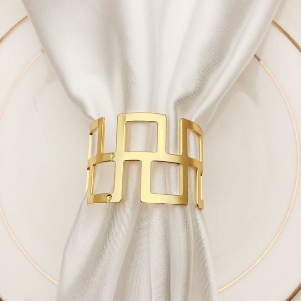 

hollow napkin ring 4.5 cm gold silver tissue paper no printing buckle home decoration stainless steel kitchen table napkin ring