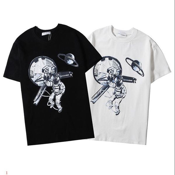 

футболка для мужчин женщины 2020 лето новых дизайнерских рубашек с астронавтом печатью моды tee 2 цвета размер s-2xl оптовой da20113, White;black