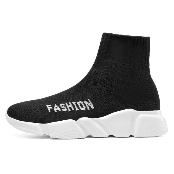 

high men women tennis sports shoes light breathable slip-on knit upper sock sneakers black trainers tenis masculino feminino