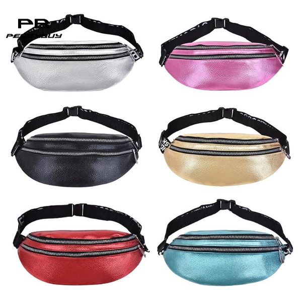 

pure color litchi pattern спортивные унисекс кожаные талии сумки fanny pack сундук