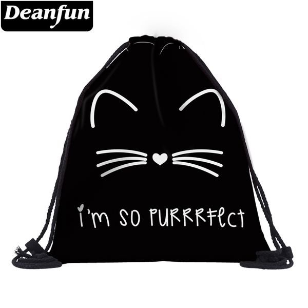 

deanfun 3d printed drawstring bag cat pattern cute for women travelling 60134