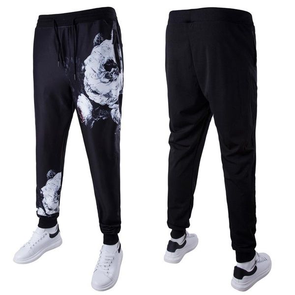 

2017 мужская одежда не скатывается узкие брюки шаровары эластичность мужчины цветут цифровая печать повседневная k65, White;black