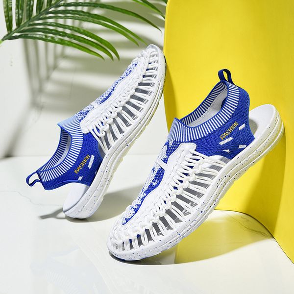 

casoipra men's summer woven sandals shoes breathable canvas cross-strap casual beach flip flops crocks slippers men, Black