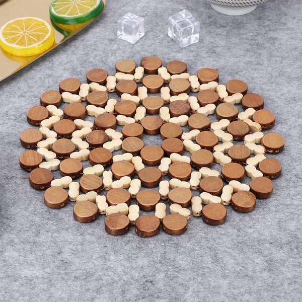 

table bamboo insulation pad mat heat drink coffee cup insulation round placemat table heat resistant drinks bowl mats
