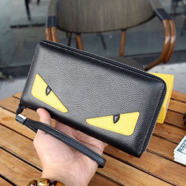 

mens designer wallet monster eyes designer luxury handbags purses youth personality eyes purses cartoon pattern coin purse card holder, Red;black