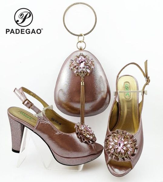 

2020 special design classics style shoes and bags set african fashion shoes and hand bag set for wedding dress in pink color, Black