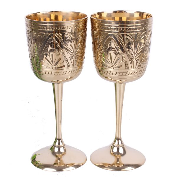 

european banquet brass goblet pure copper wine cup hand carving wineglass water carving pattern handicrafts