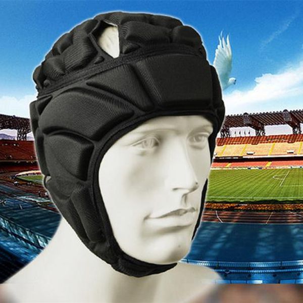 

men women profession football soccer goalkeeper helmet sports rugby scrum cap head guard goalie roller hat fiber head protector