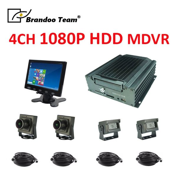 

4 channel mobile dvr cctv recorder hdd mdvr system with 4pcs 2.0mp ahd car camera