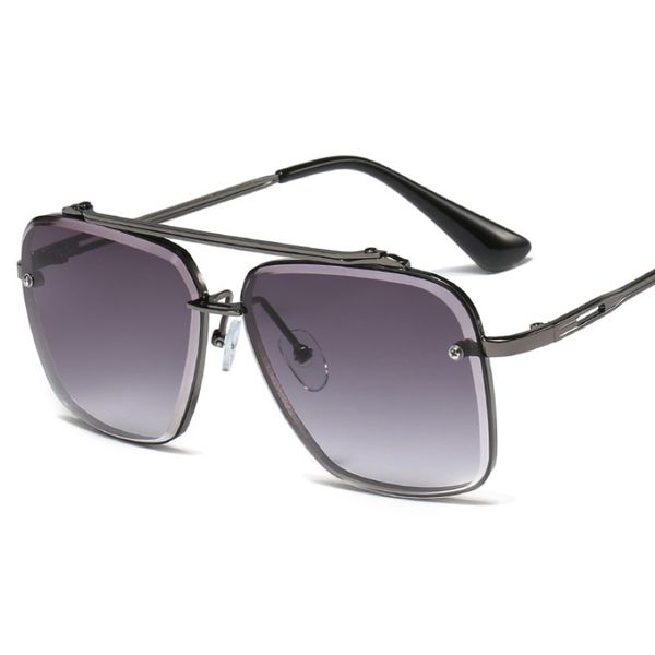 

glamour men fashion sunglasses 2020 trending stylish designer square women glasses gradient uv400 5 colour, White;black