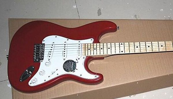 

guitar factory new arrival dark red electric guitar 3 pickups custom body in stock