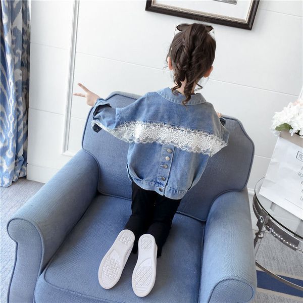 

2020 denim jackets for girls new fashion autumn denim jacket coat baby boys and girls short children clothing coat 4-14 years, Blue;gray