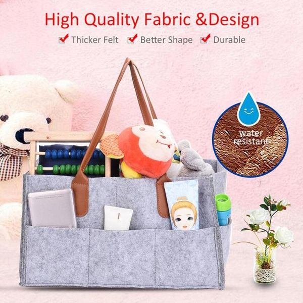 

1pc foldable multifunction felt storage bag diaper tote caddy portable organizing children toys organizer z2p8