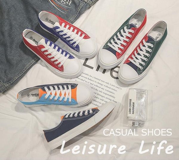 

men women casual shoes designer womens canvas shoes blue red white green classic mens flat shoes, Black