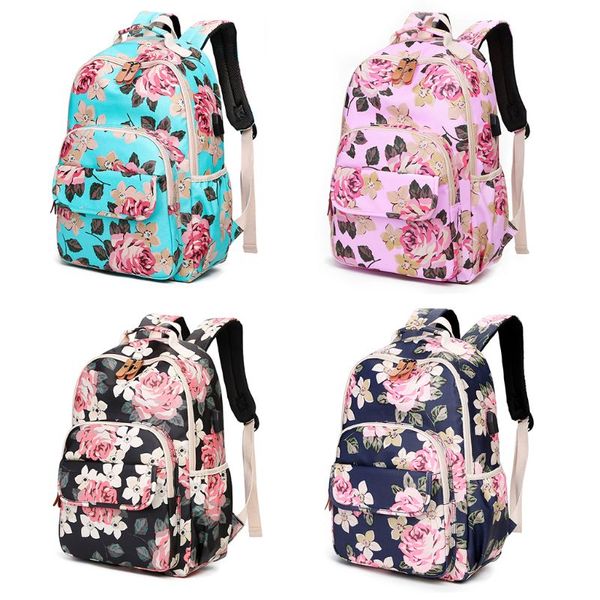 

vintage floral lapbackpack school bookbags college bags daypack
