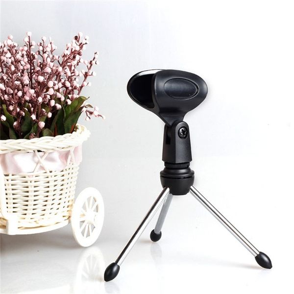 

new adjustable metal desk mic microphone clamp clip holder stand tripod very nice