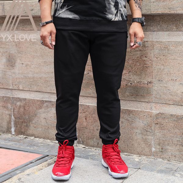 

2020 new fashion sweatpants men 2xl-8xl size full length harem trousers loose comfortable classic casual clothes, Black