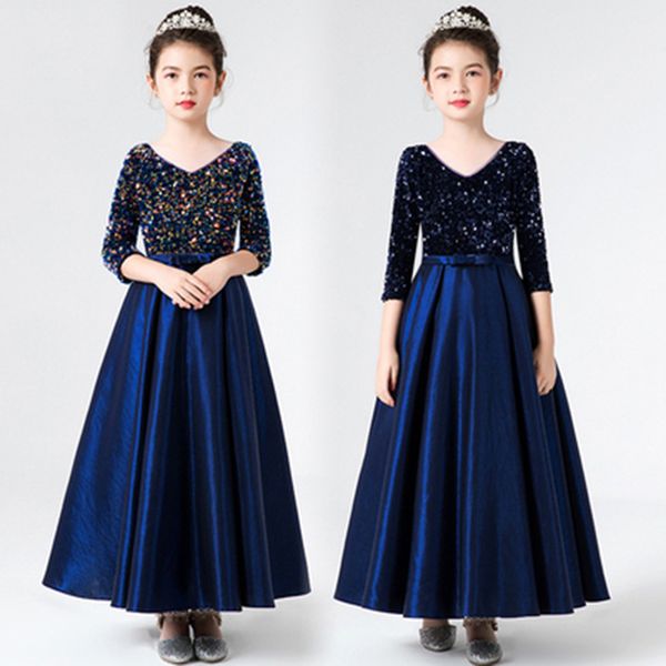 

тик ток дети платье с длинным рукавом лето платье принцессы помпезным пряжа пианино performance малый хост high end вечер, Red;yellow