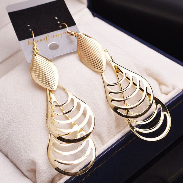 

new temperament fashion jewelry beaded water drop pendant long dangle earrings for women party wedding accesorios mujer, Silver
