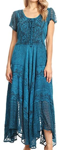 

casual dresses sakkas marigold embroidered fairy dress, Black;gray