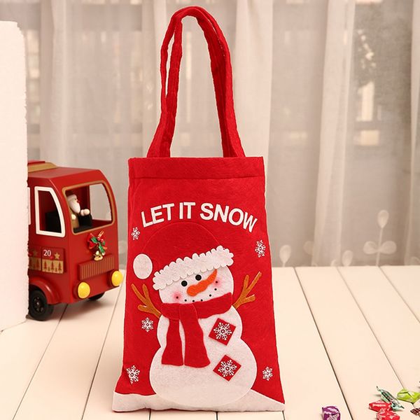 

cartoon christmas candy bag tote children santa snowman elk handbag gift holders bag party home ornaments