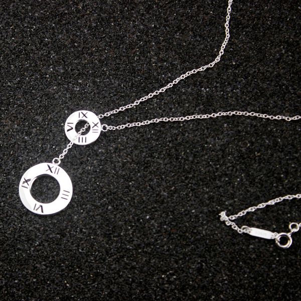 

925 sterling silver necklace women atlas series rome number necklaces clip on pendant chain