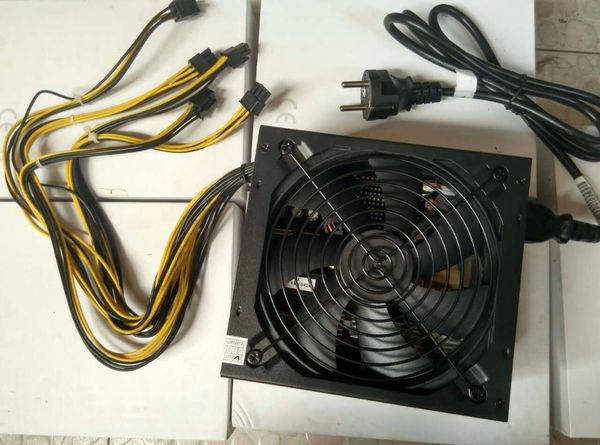 Freeshipping Bitcoin litecoin potência de mineração Gold Silent PC Power 1300W A4 Fonte de alimentação Dominator com 5 PCS 6pin MAX 1300W