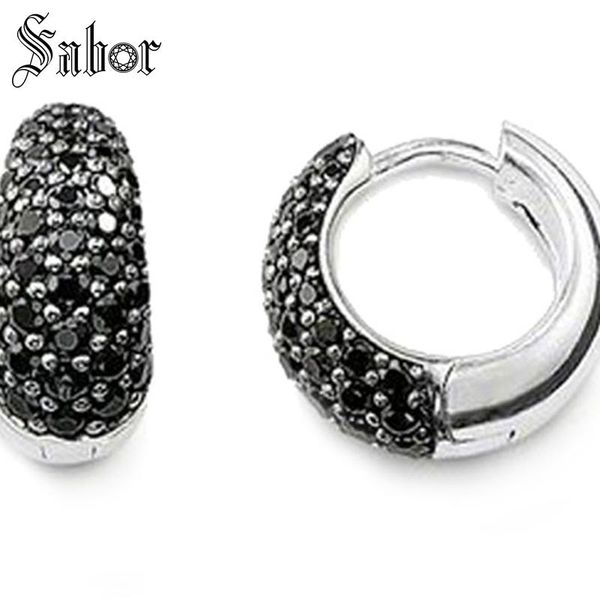 

hoop earring creole party gift for women earring 925 sterling silver zirconia fashion jewelry, Golden