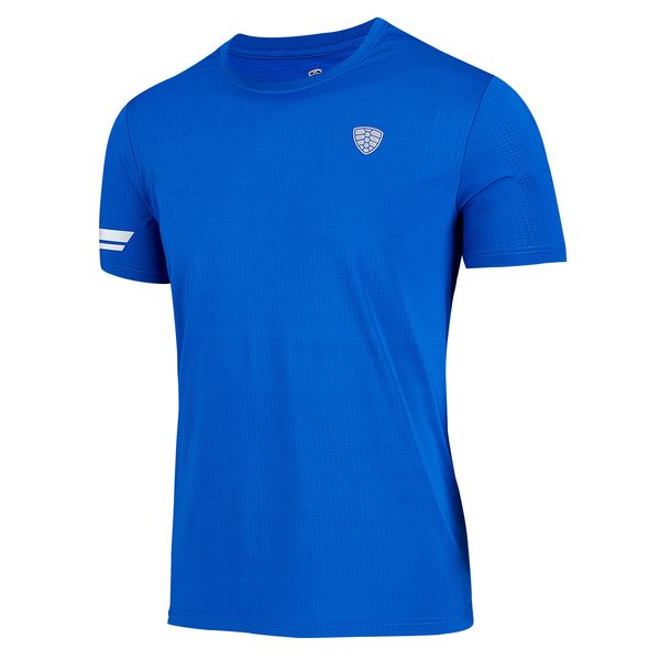 

selling running t shirt men gym t-shirt breathable blue dry fit sport new quick dry basketball soccer fitness workout brand tee, Black