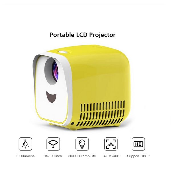 

l1 mini projector wifi usb children portable projector 1000 lumens micro video projector 320x240p for family for lappc tv