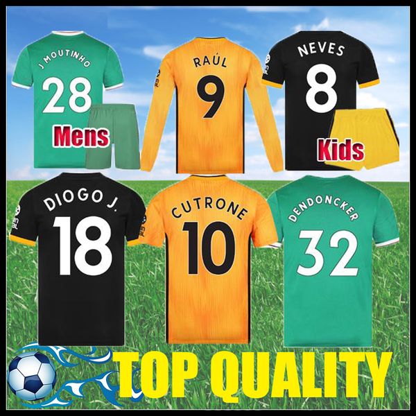 

2019 wolves soccer jerseys raul jimenez 2020 wolverhampton wanderers 19/20 mens uniform kids kit adama diogo neves cutrone football shirt, Black;yellow