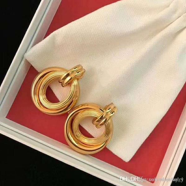 

europe and america new trendy women earrings yellow gold plated celi earrings for girls women for party wedding nice gift, Golden;silver