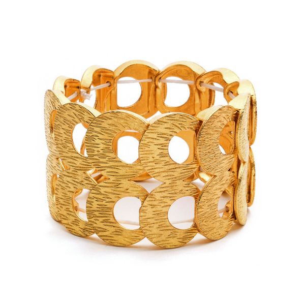 

fashion vintage metallic antique wide sleeve bangle & elastic bracelet for women vintage ornaments, Black