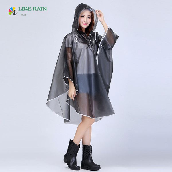 

like rain motorcycle bicycle raincoat 2017 new women transparent rainwear waterproof hooded travel rainsuit poncho rc04