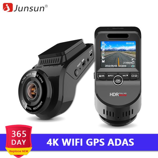 

junsun s590p 4k wifi car dvr dash cam gps coordinates dual lens adas super hd 2160p night vision recorder 1080p rear camera