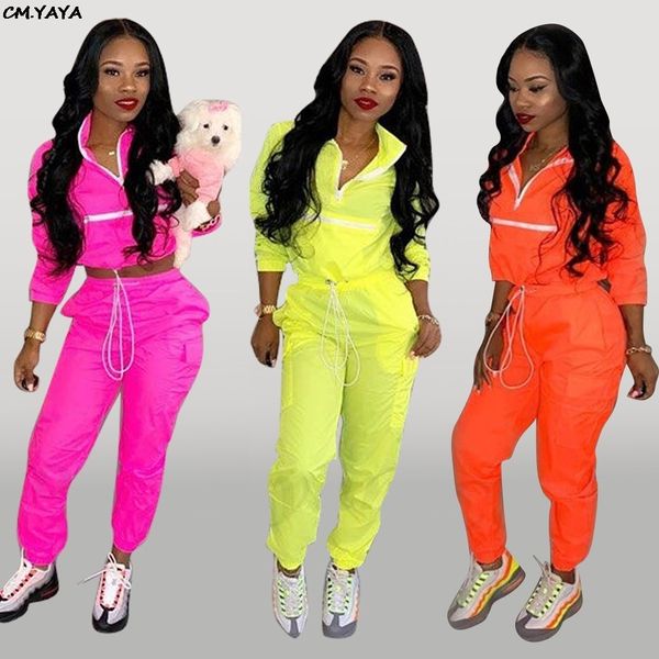 

2019 new women zip up neck long sleeve short trench safari long pants suits two pieces set sporting tracksuit outfit gld8238 mx190809, White