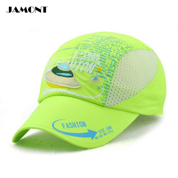 

jamont summer child golf caps quick dry embroidery ufo hat boys girls sunshade cotton adjustable hats since 1985, Black;white