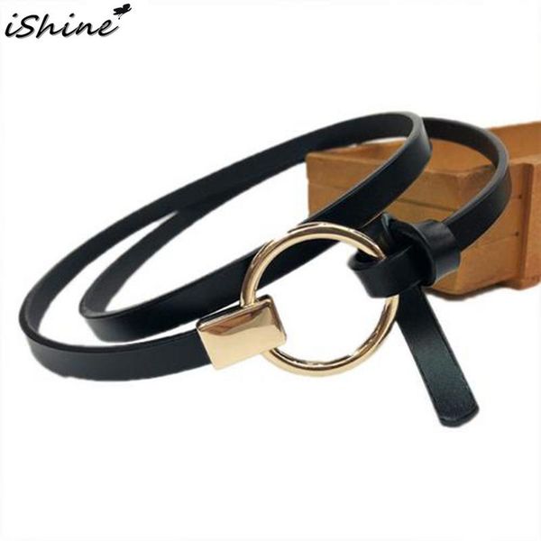 

women's versatile thin belt dress dress knotted small belt round buckle jeans accessories fashion women's accessories, Black;brown